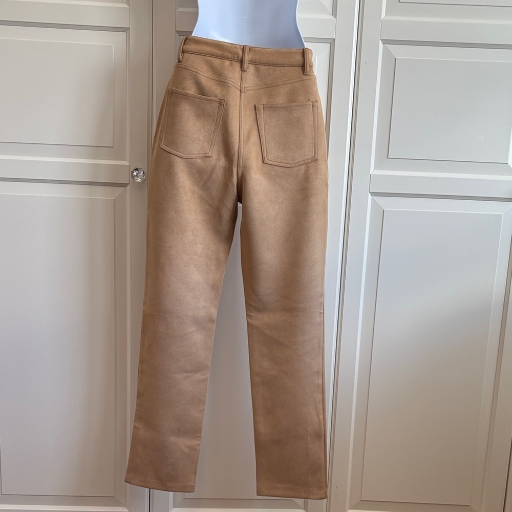 Aritzia Wilfred Camel Faux Suede Straight Leg Pants Size 6 - Picture 9 of 16